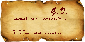 Germányi Domicián névjegykártya